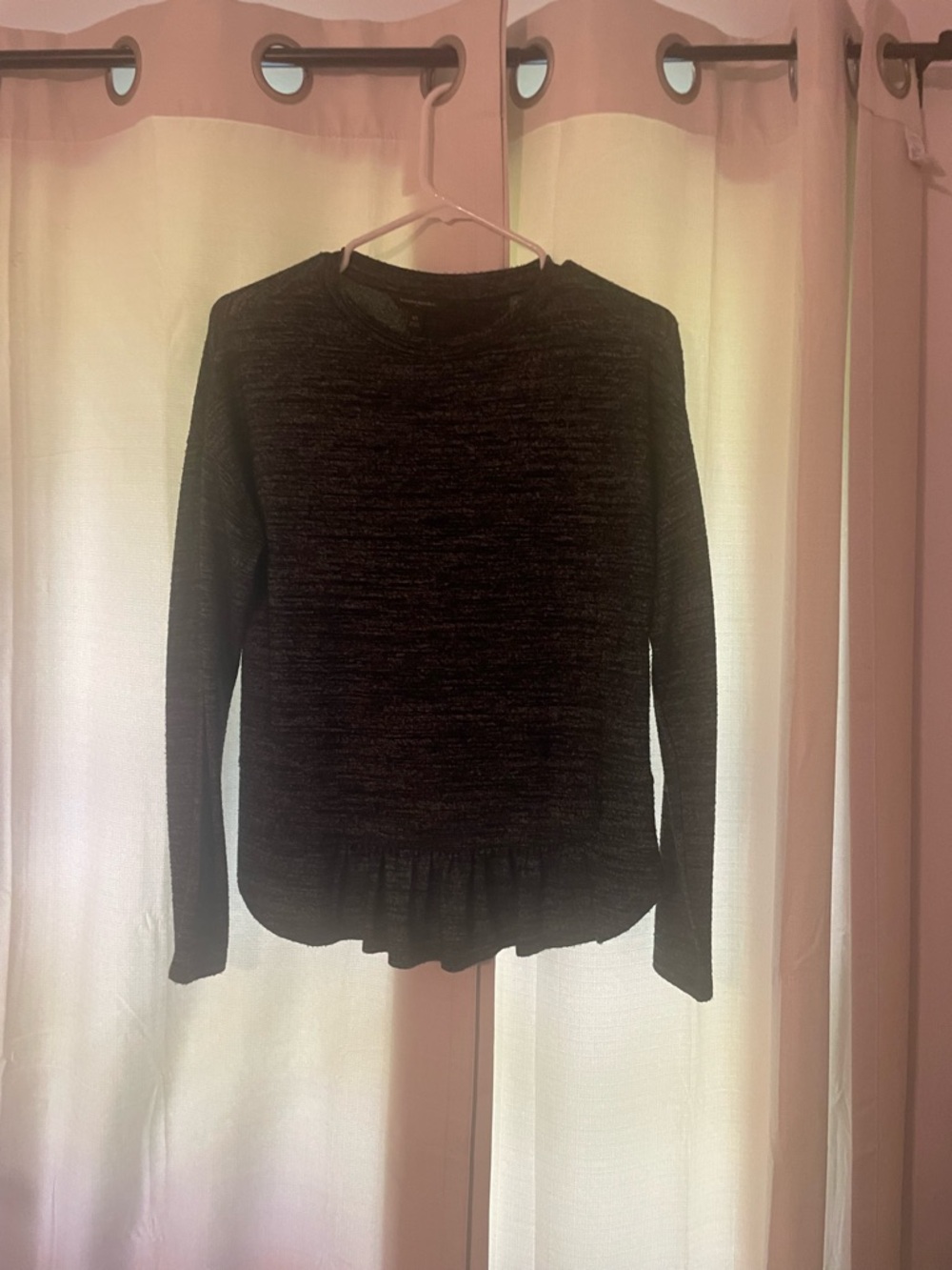Banana Republic Black and Gray Heathered Knit Top